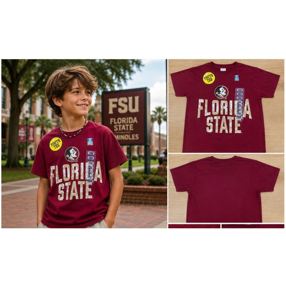 Florida State Seminoles Youth Large T Shirt Kids Garnet NCAA FSU Graphic Tee